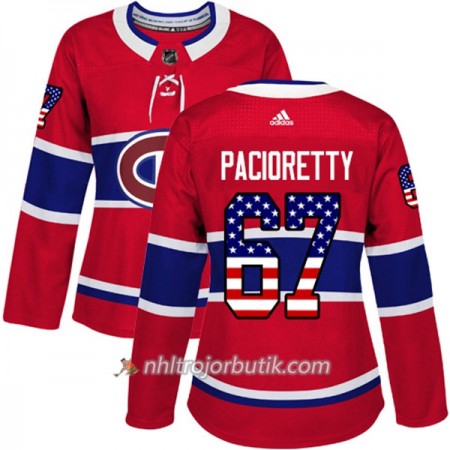 Dame Ishockey Montreal Canadiens Tröja Max Pacioretty 67 Adidas 2017-2018 Röd USA Flag Fashion Authentic